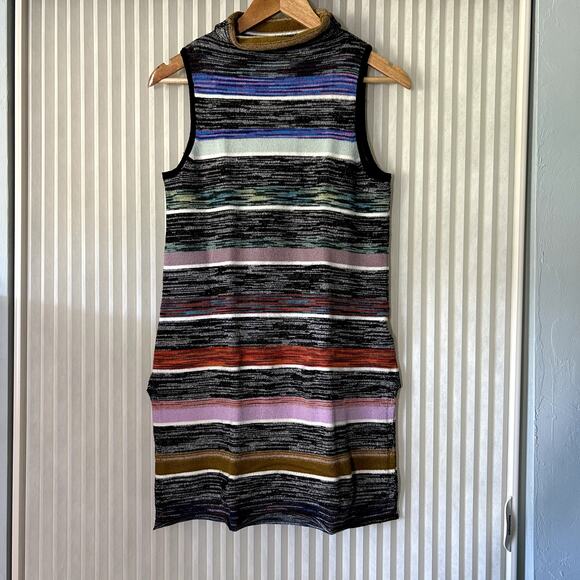 Anthropologie Turtleneck Colorblock Knit Indie Tunic Top Sweater Size M - Picture 7 of 13